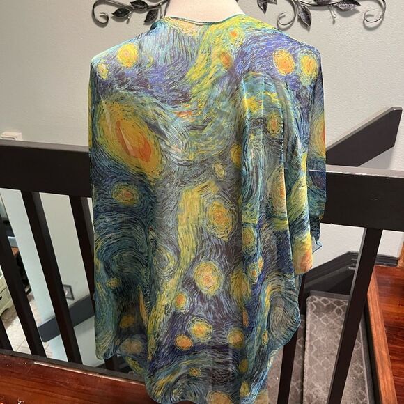 Starry Night Patterned Scarf #YC - Picture 6 of 8